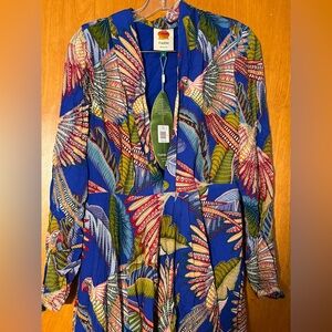 FARM Rio Multicolor Macaw Print Dress